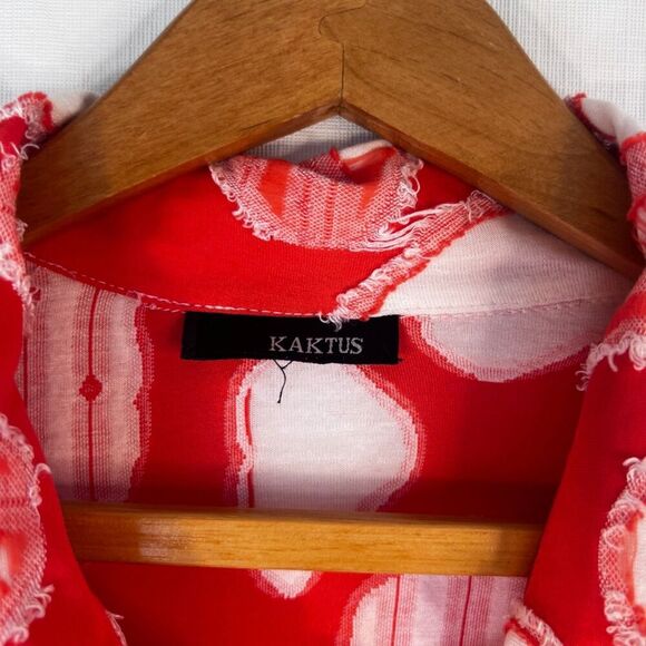 Kaktus Distressed Abstract Artsy Button Front Cardigan Top Size Medium - Picture 9 of 10